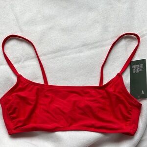 Wild Fable medium 8-10 Vibrant Red Bandeau swimsuit bikini top